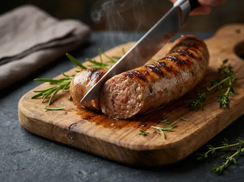 פרט של נקניקייה חתוכה