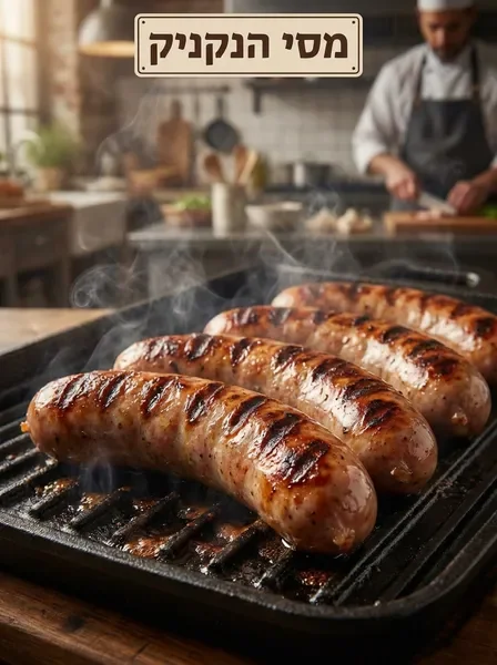 נקניקיות טריות על הגריל