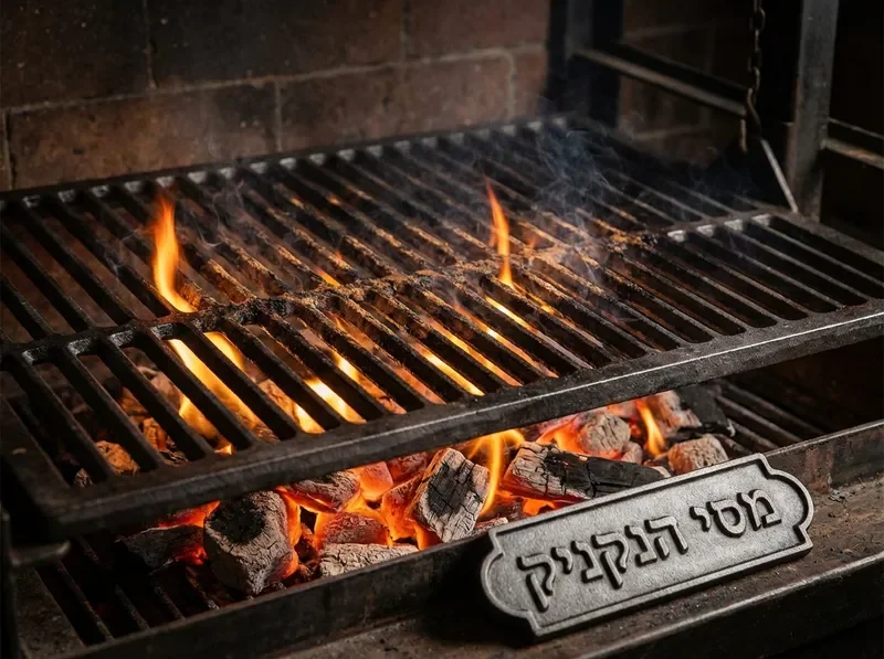 פחמים לוהטים וסימני גריל